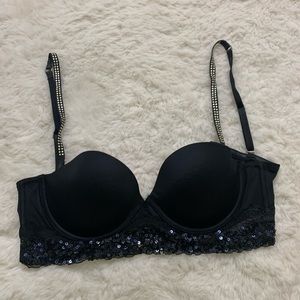 Sequin and rhinestone bra